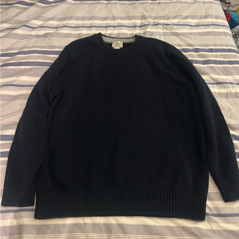 L.L. Bean Men's Dark Navy Crewneck Sweater